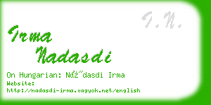 irma nadasdi business card